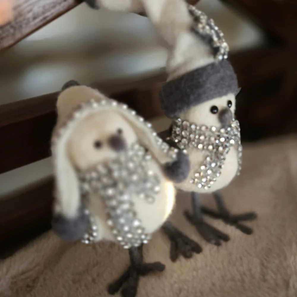 Target Birds Wondershop Set of 2 Holiday Winter White Rhinestones NEW WITH TAGS